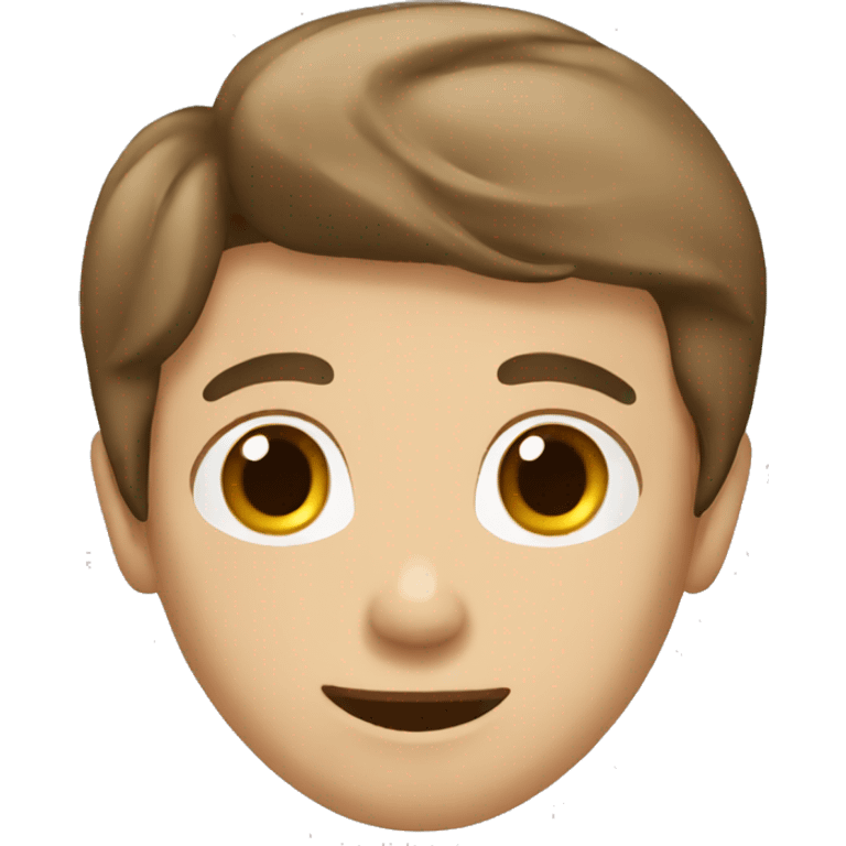 Rich boy with straight brown hair  emoji