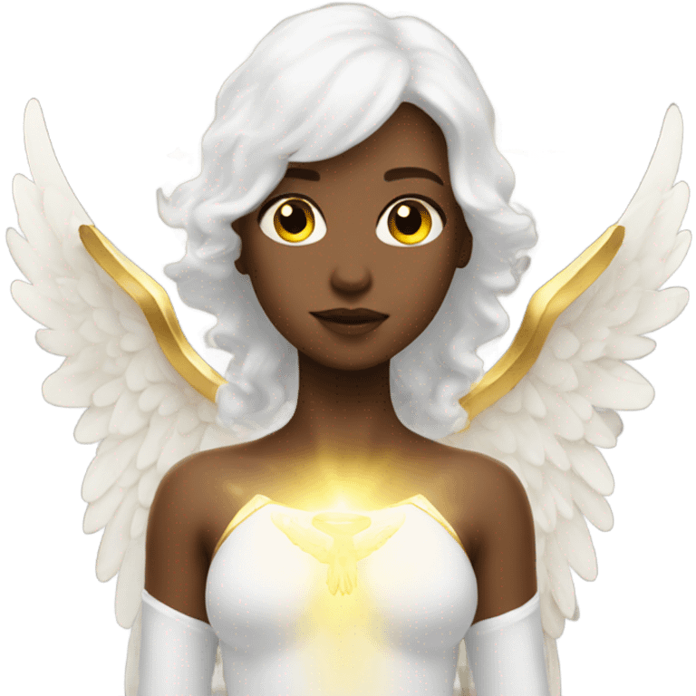 a white angel with golden aura emoji