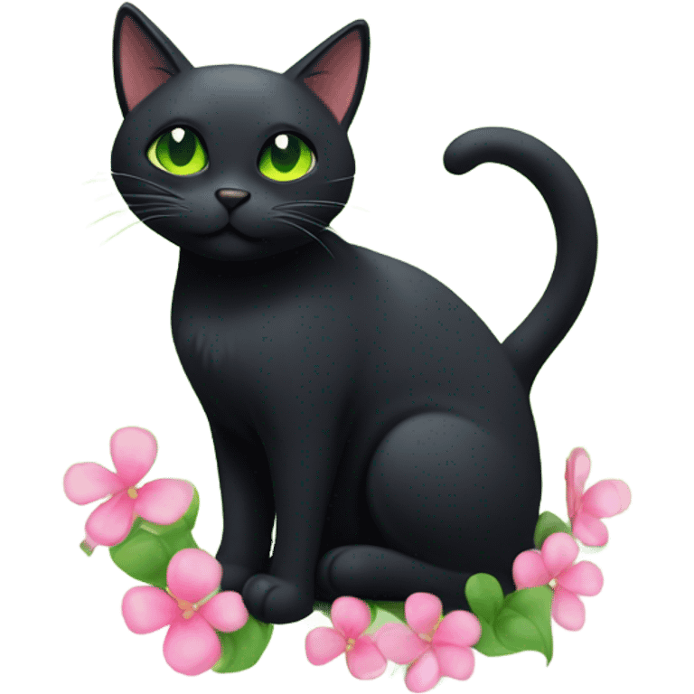 Black cat in love  emoji