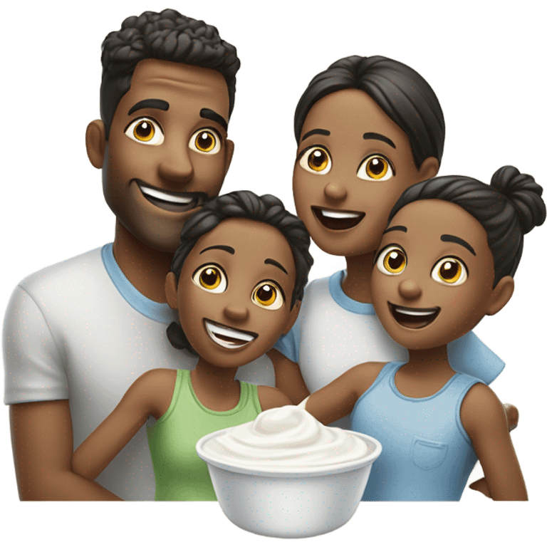 White Family covered in yogurt emoji