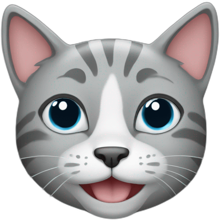 Gray cat funny smile emoji