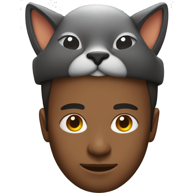 Programmer with cat on his head emoji