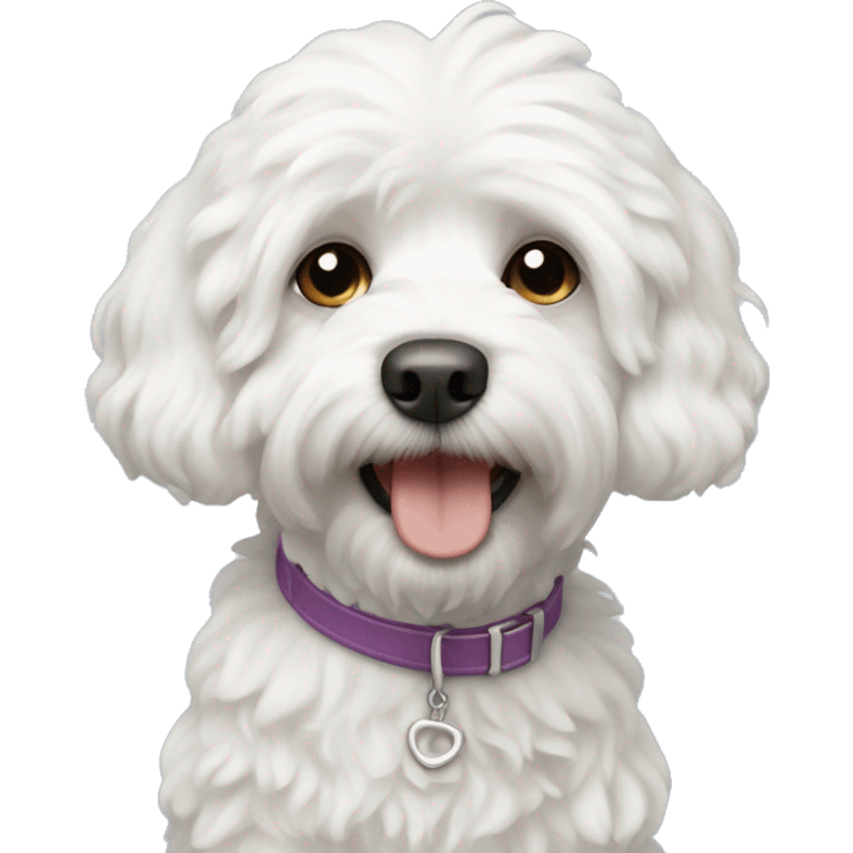 White cavapoochon dog emoji