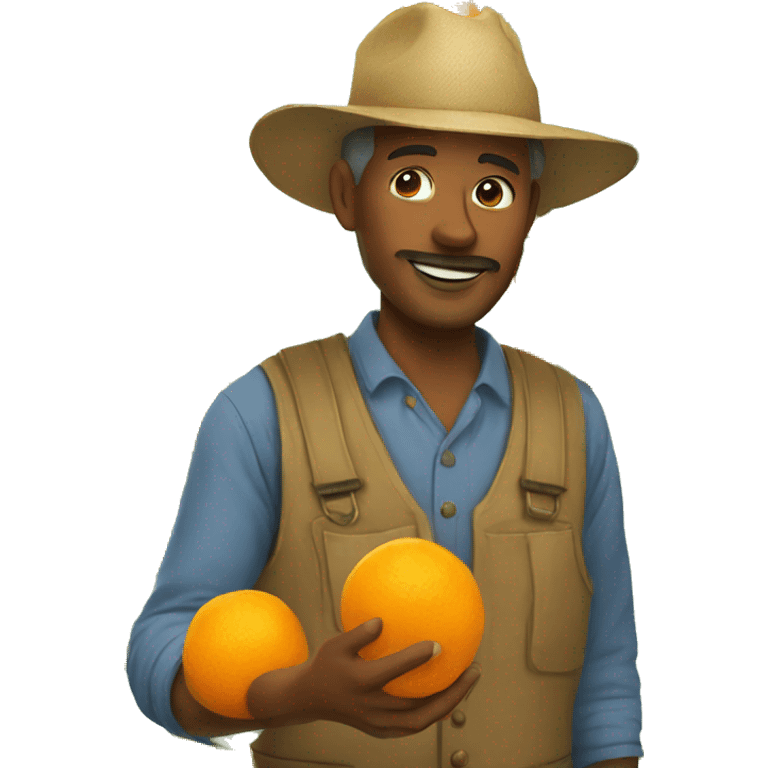 Farmer with oranges emoji