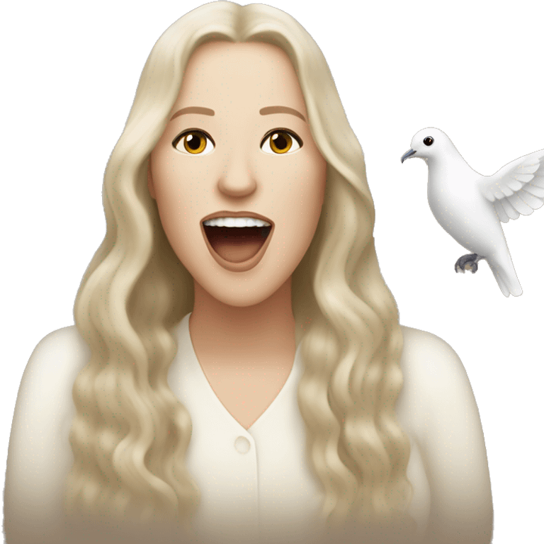 White winged dove singing Stevie nicks emoji