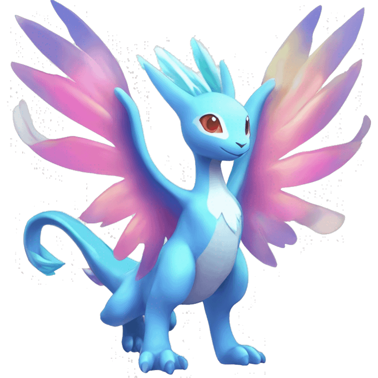 Celestial Godly Crystallic Colorful Vibrant Colors Flying Advanced Fakémon-Legendary-Pokémon-Creature Full Body emoji