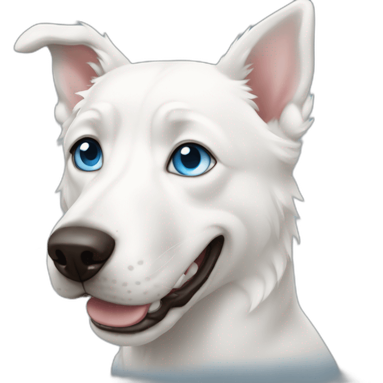 White wold dog blue eyes emoji