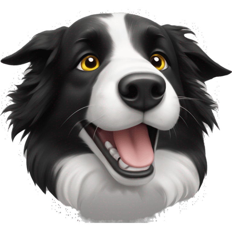 Border collie black and white call Lima emoji