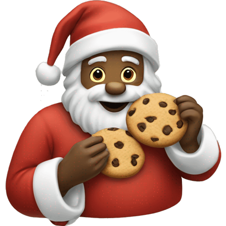 santa claus eating a cookie emoji