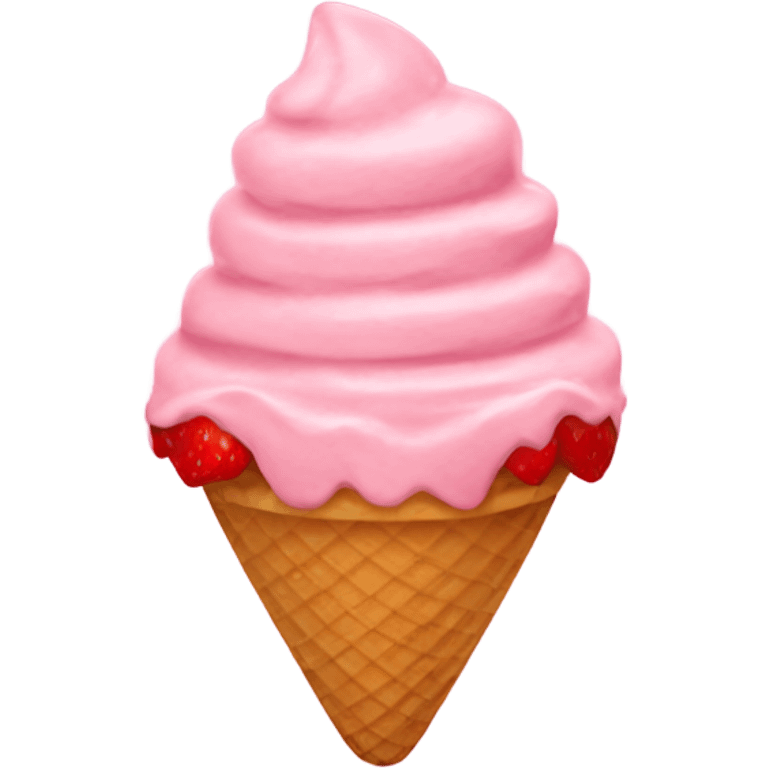 Strawberry Ice cream cone emoji