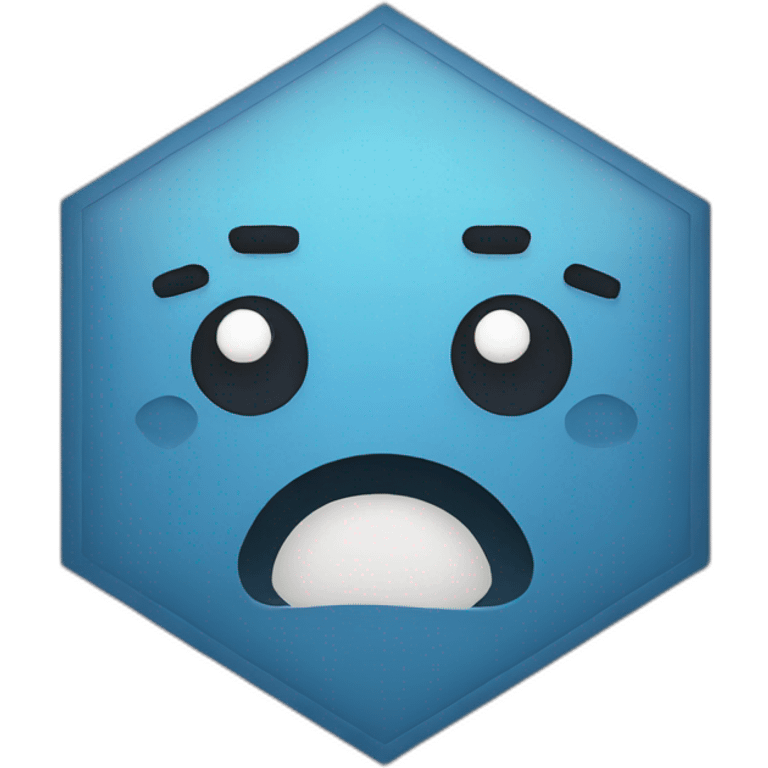 a hexagon crying emoji