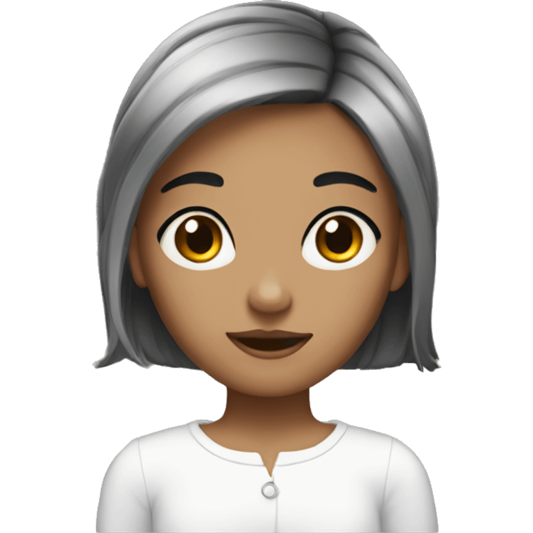 Whit girl with short black hair emoji