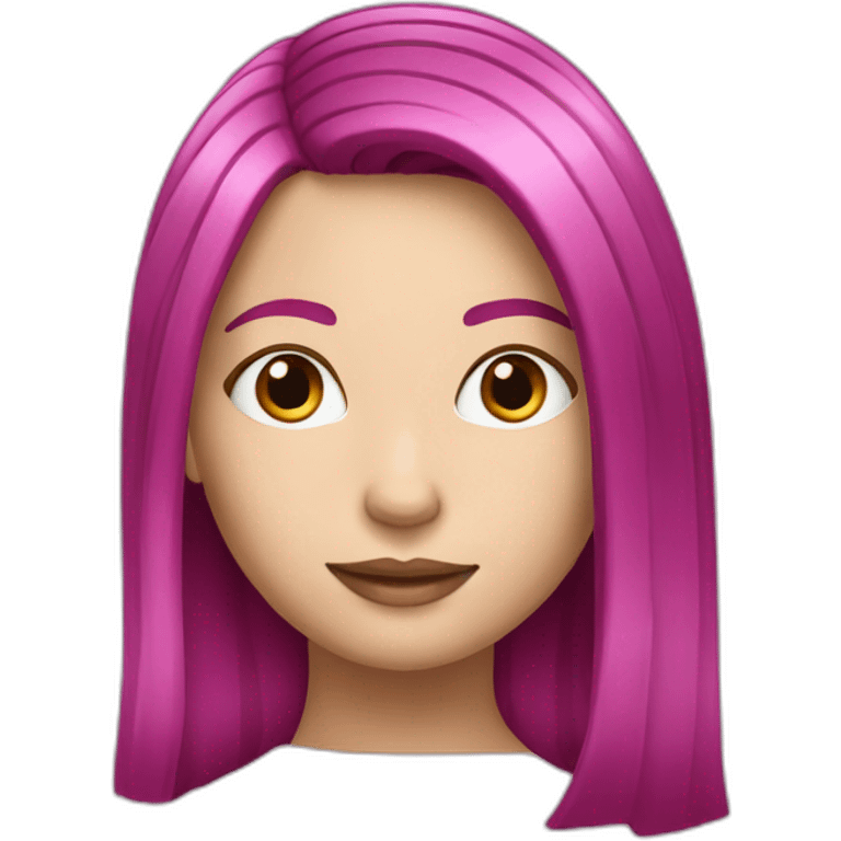 White girl with medium long straight magenta hair  emoji