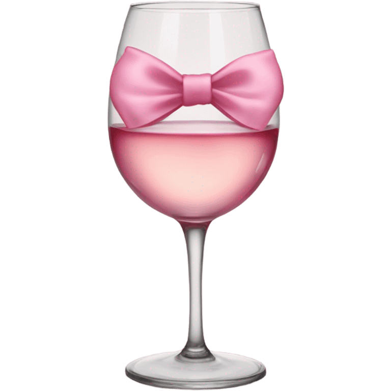 Rose wine glass with pink bow emoji