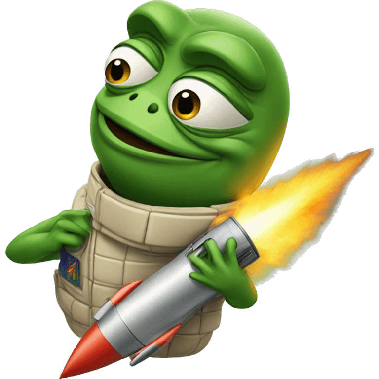 pepe with rocket  emoji