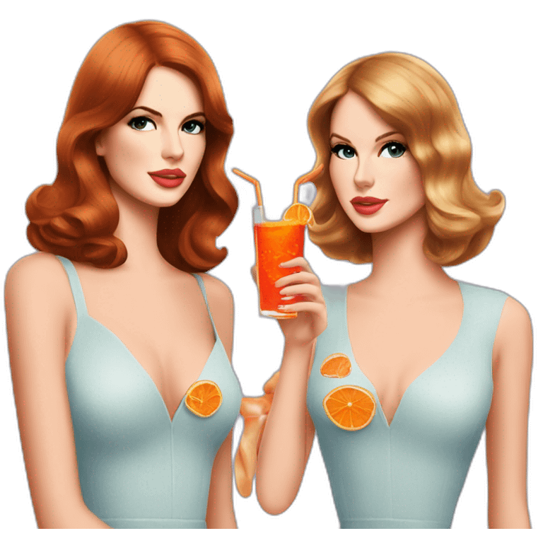 Lana del Rey & Taylor swift drinking aperol spritzz emoji