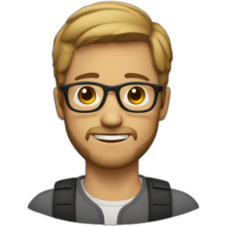 guy with short hair, beard and glasses emoji