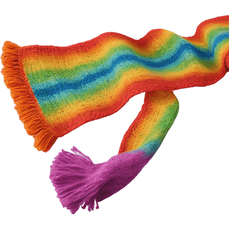 Knit scarf with rainbow glitter design  emoji