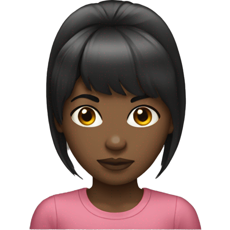 Black girl black bangs emoji