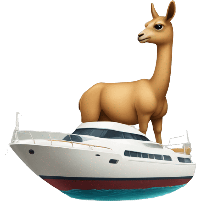 vicuna standing on a yacht emoji