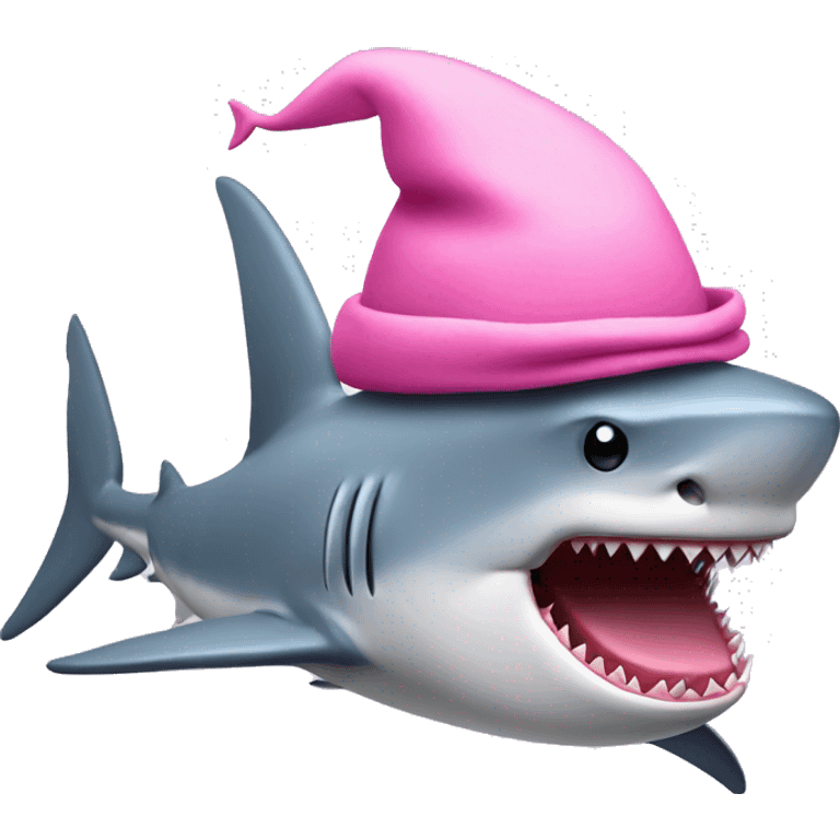 Shark with a top pink hat emoji