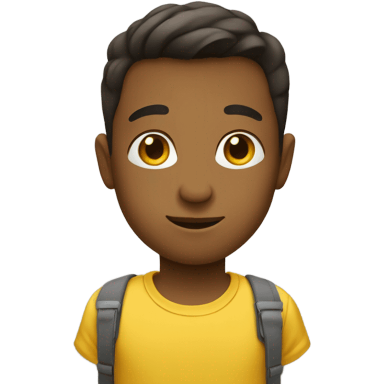 confident boy in yellow shirt without glasses emoji