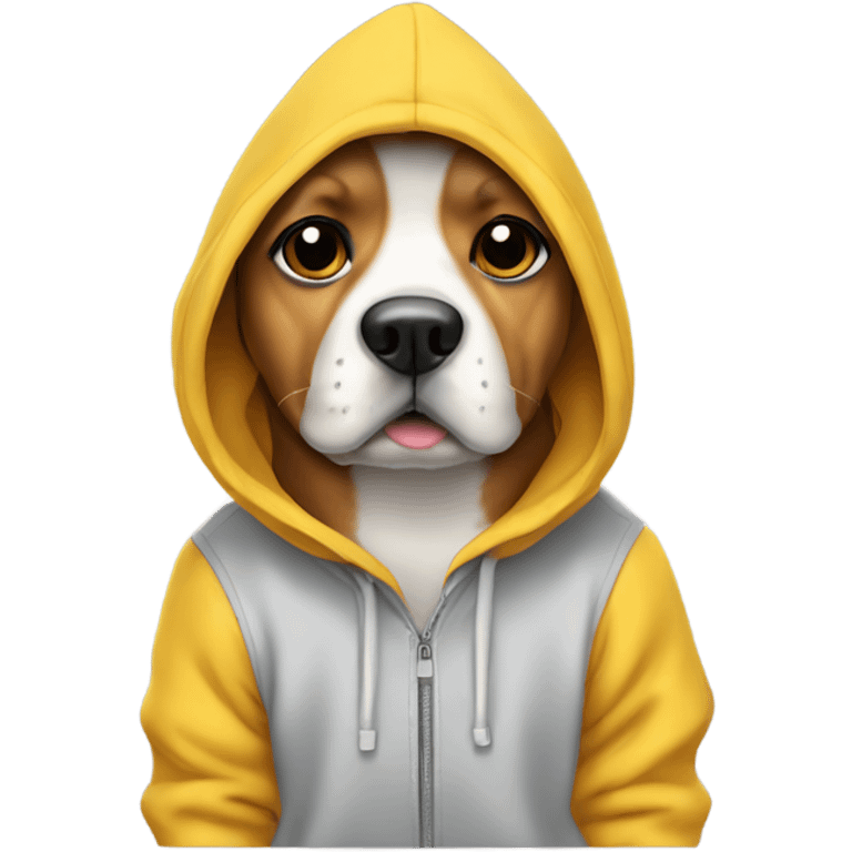 Dog wearing a hoodie emoji