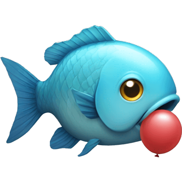 fish eating a ballon emoji