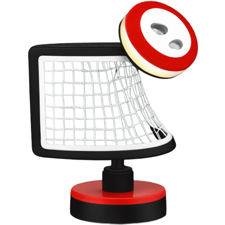 A hockey goal lamp revolving emoji