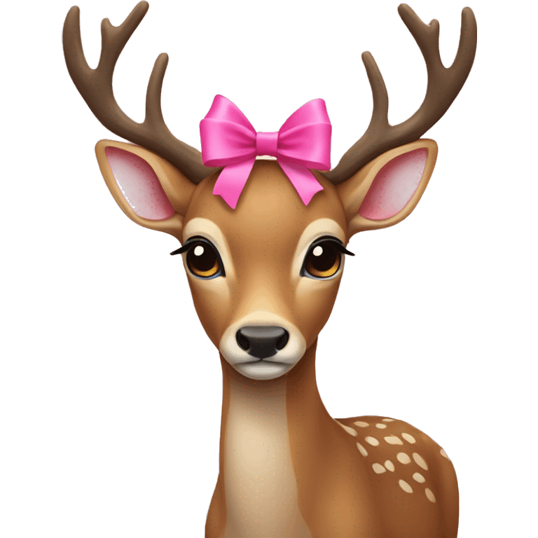 deer with pink bow emoji