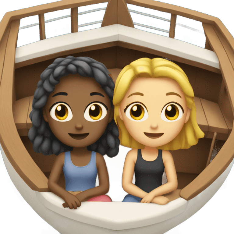 two girls on a boat emoji