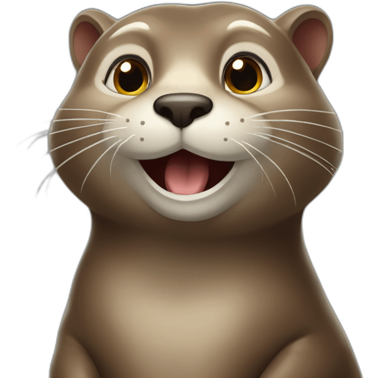 Chat sur une loutre emoji