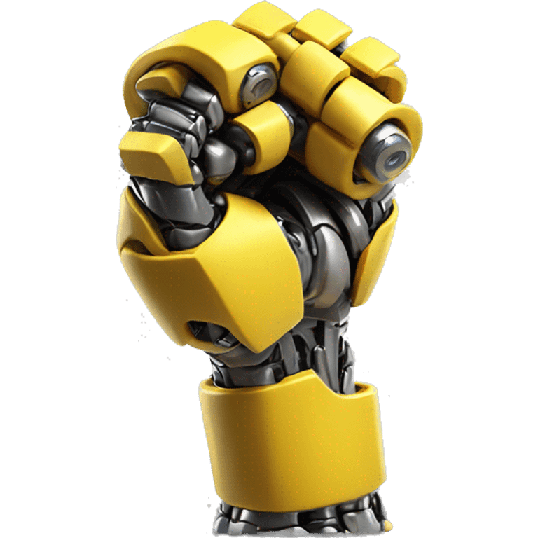 Flexing yellow mechanical cyborg bicep  emoji