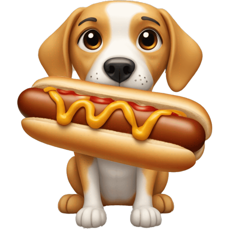 Dog with a hotdog emoji