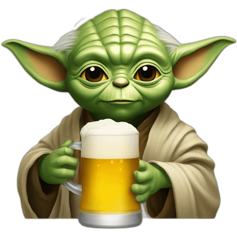 Yoda drink a beer emoji