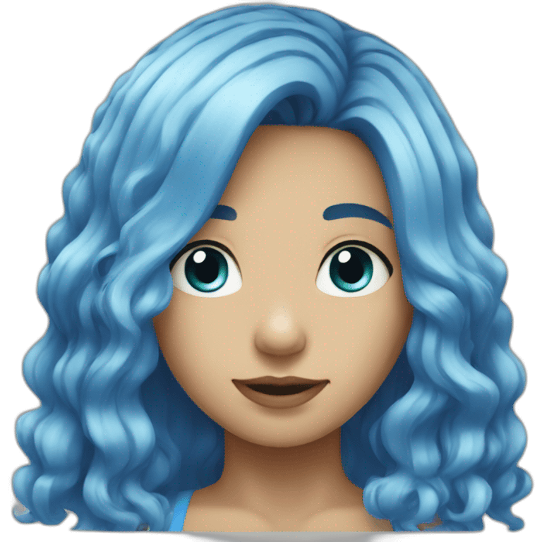 Blue hair emoji