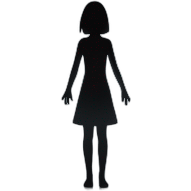 eerie shadow of a woman with straight arms  emoji