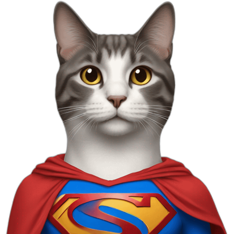 Cat wears superman costume emoji