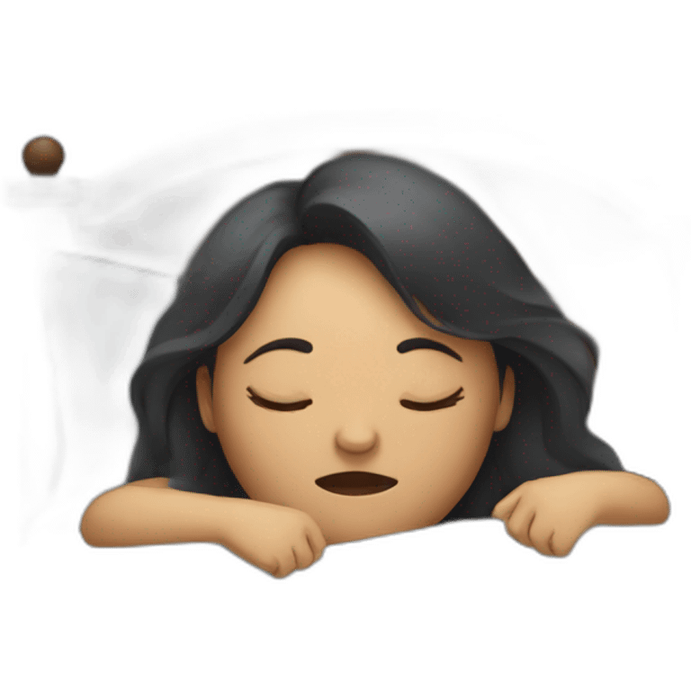 Woman trying to sleep with noise around her emoji