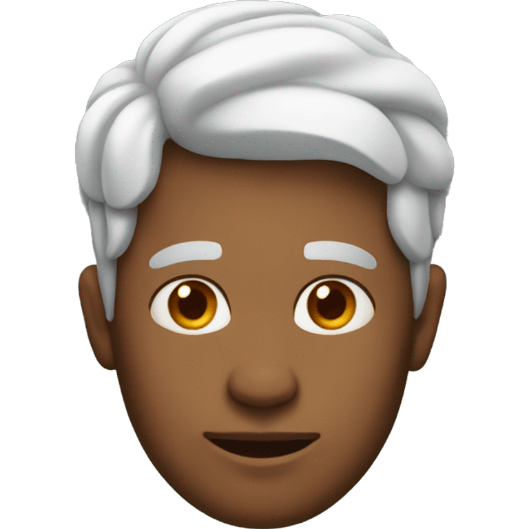 man with shar on head emoji