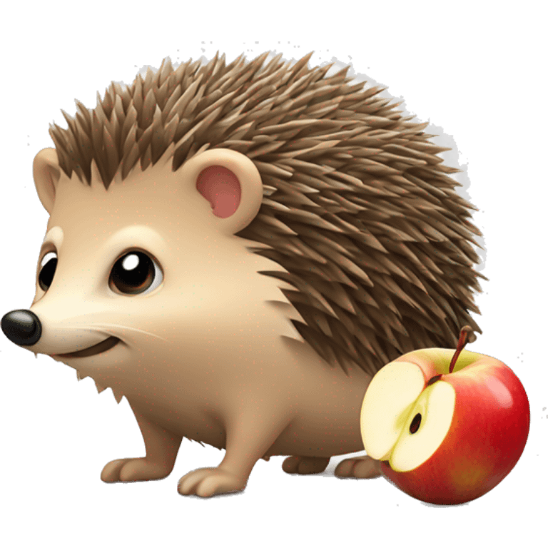 hedgehog with an apple emoji