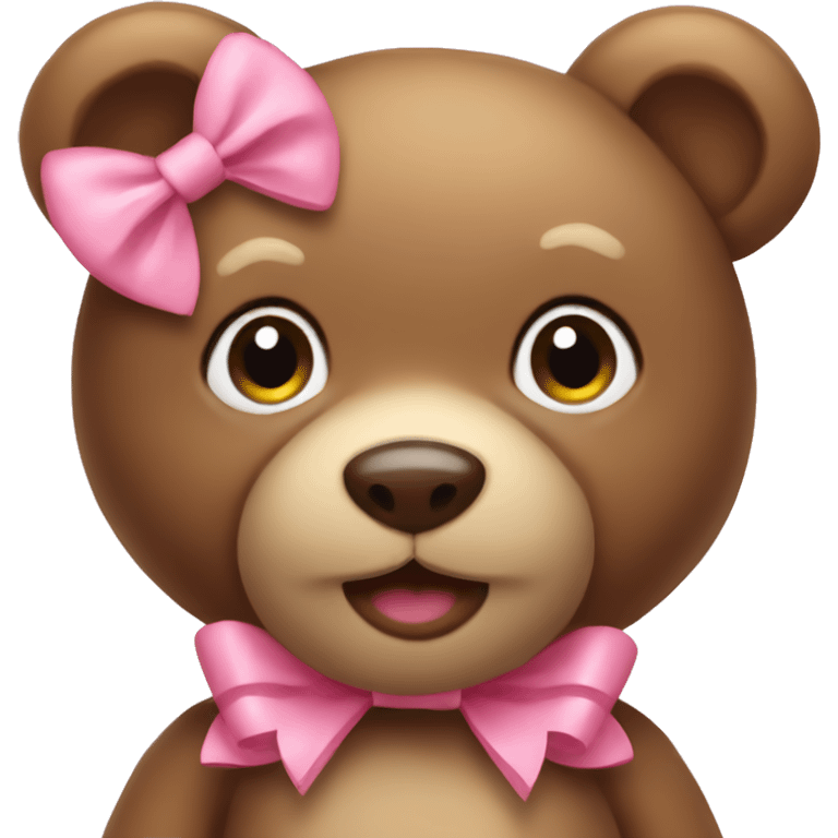 Teddy bear with a pink bow emoji