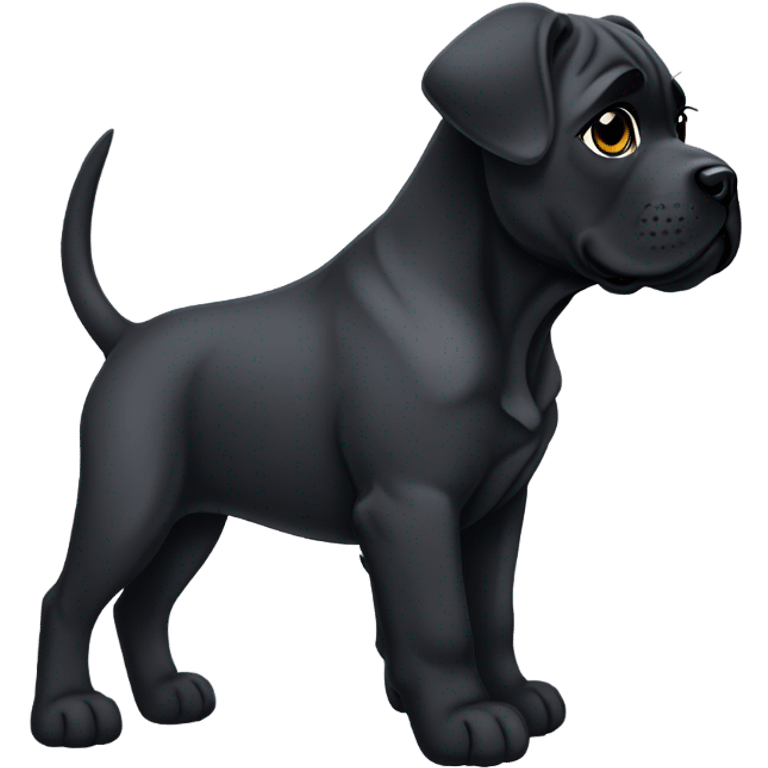 black cane corso puppy with pointy ears emoji