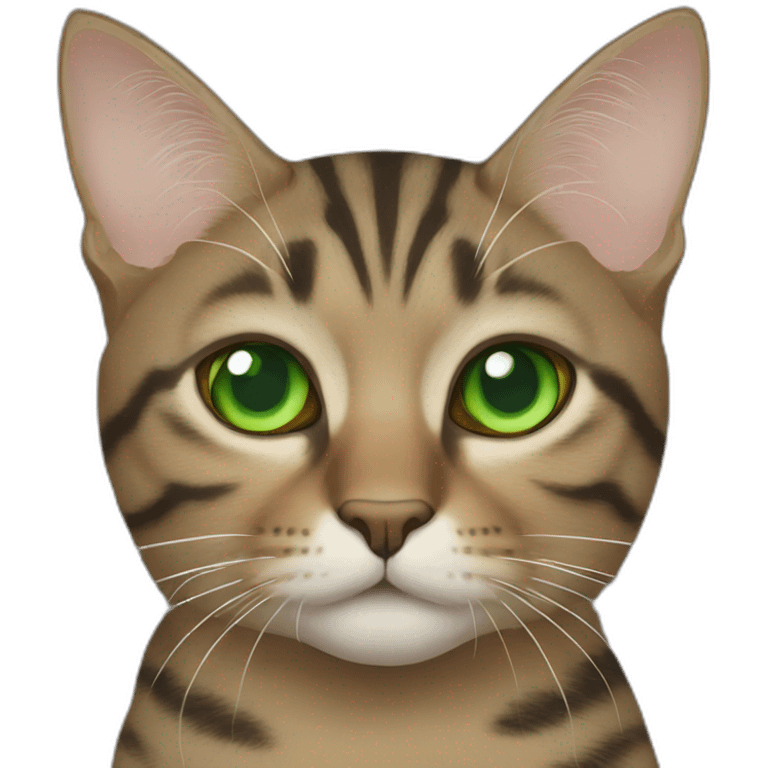 Tabby Cat with Green eyes emoji