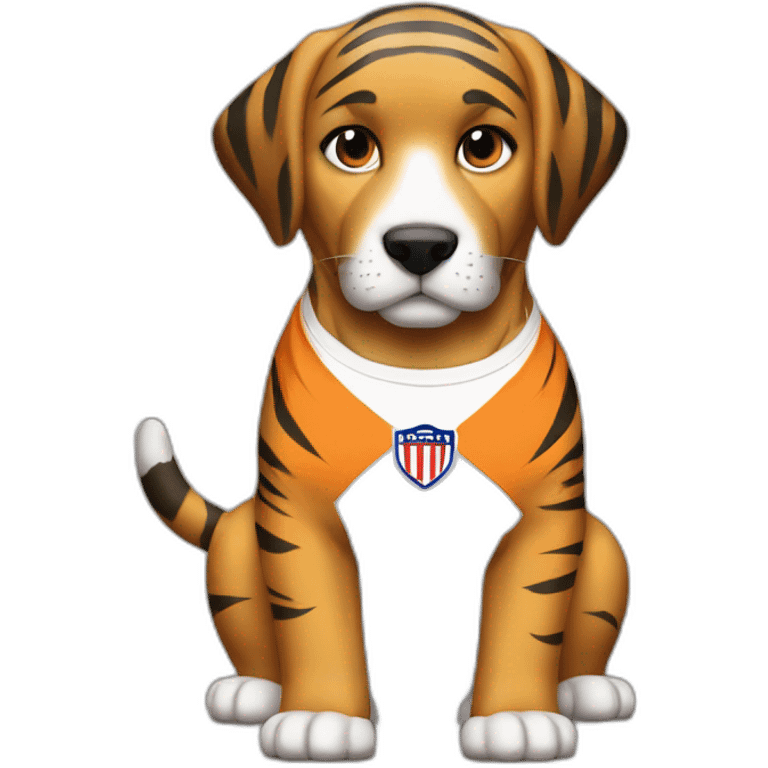 Perro con camiseta del club atletico tigre emoji