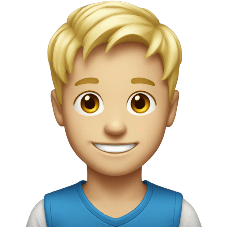 smiling blonde boy portrait emoji