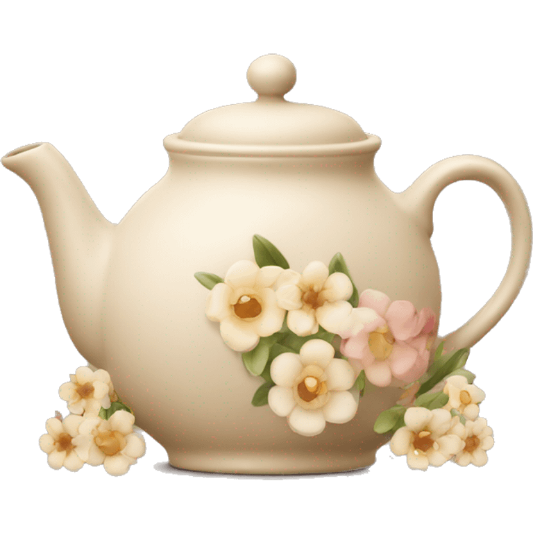 teapot beige with flowers emoji