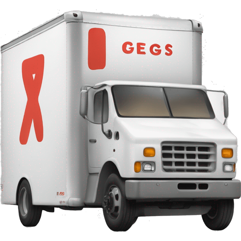 Boxtruck with letters "PGS” on the side emoji