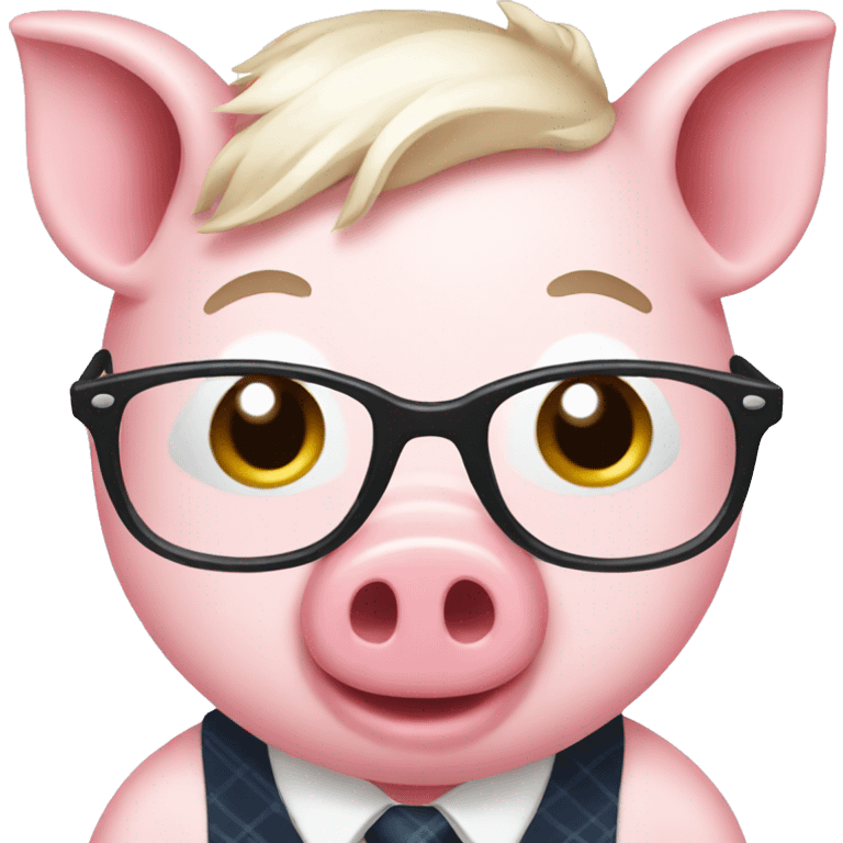 Preppy pig emoji