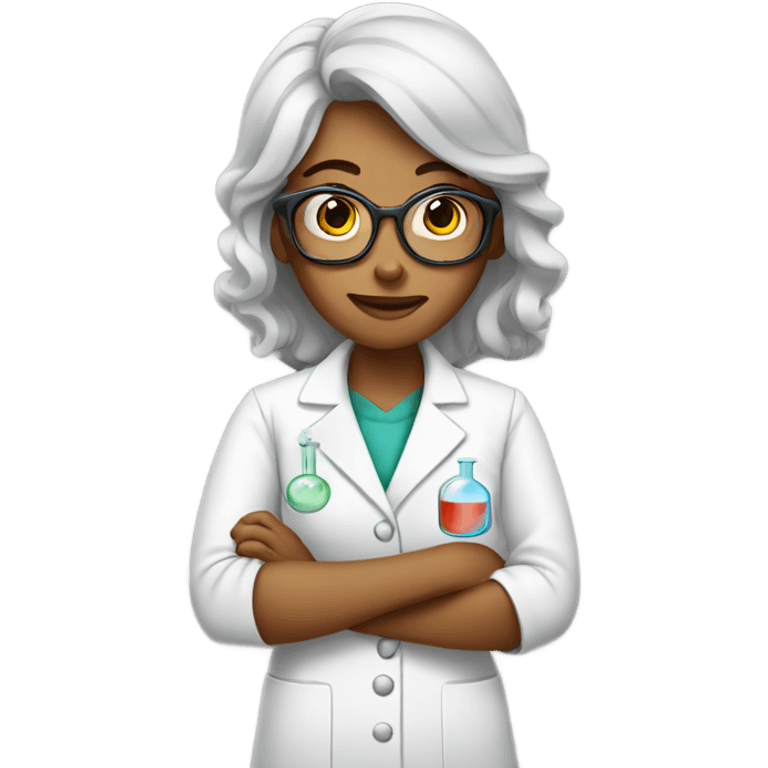 Woman chemist in lab  emoji